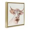 Stupell Industries Cream Beige Cow Framed Floater Canvas Wall Art Design by Errico & Slyp
